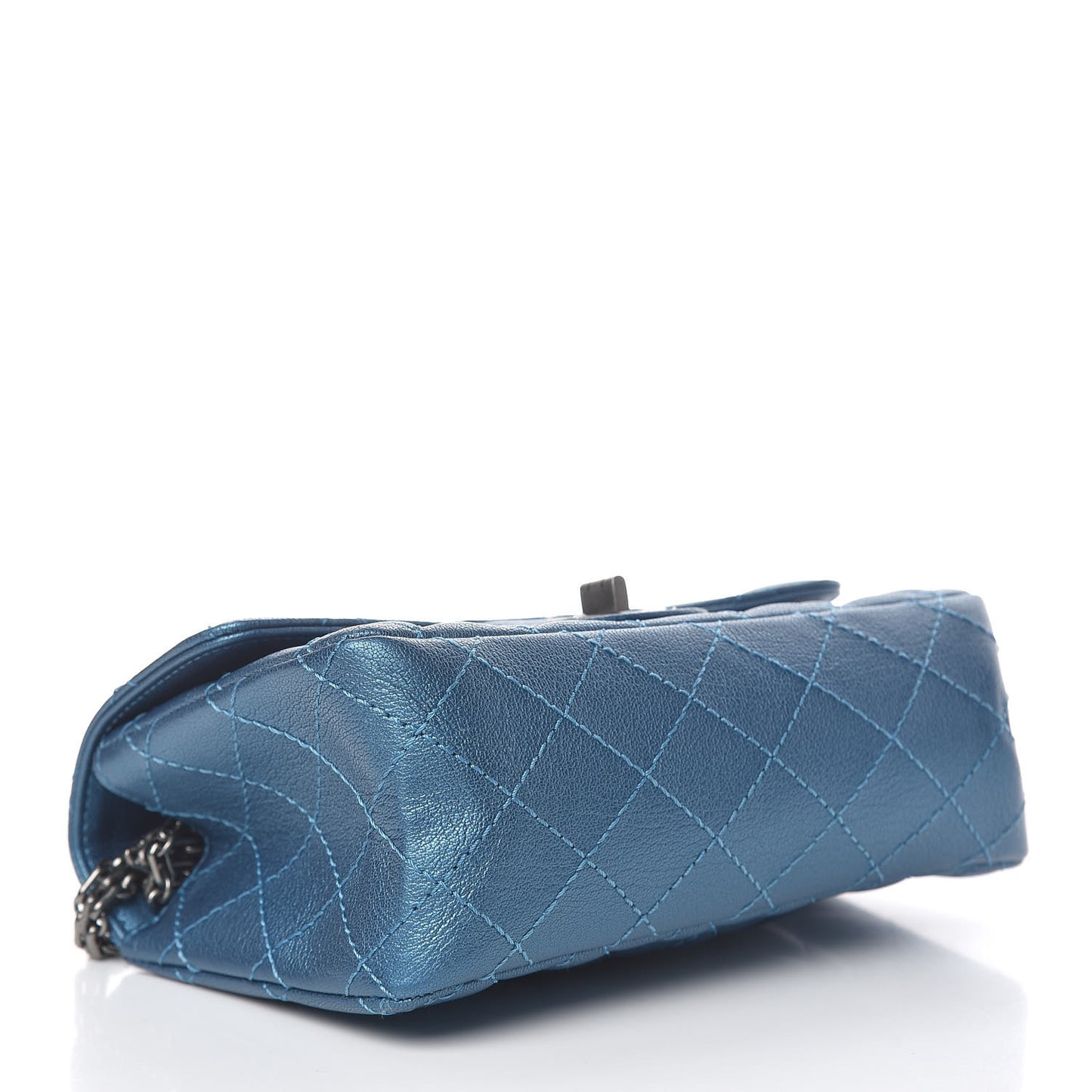 Metallic Sheepskin Quilted 2.55 Reissue Mini Flap Blue