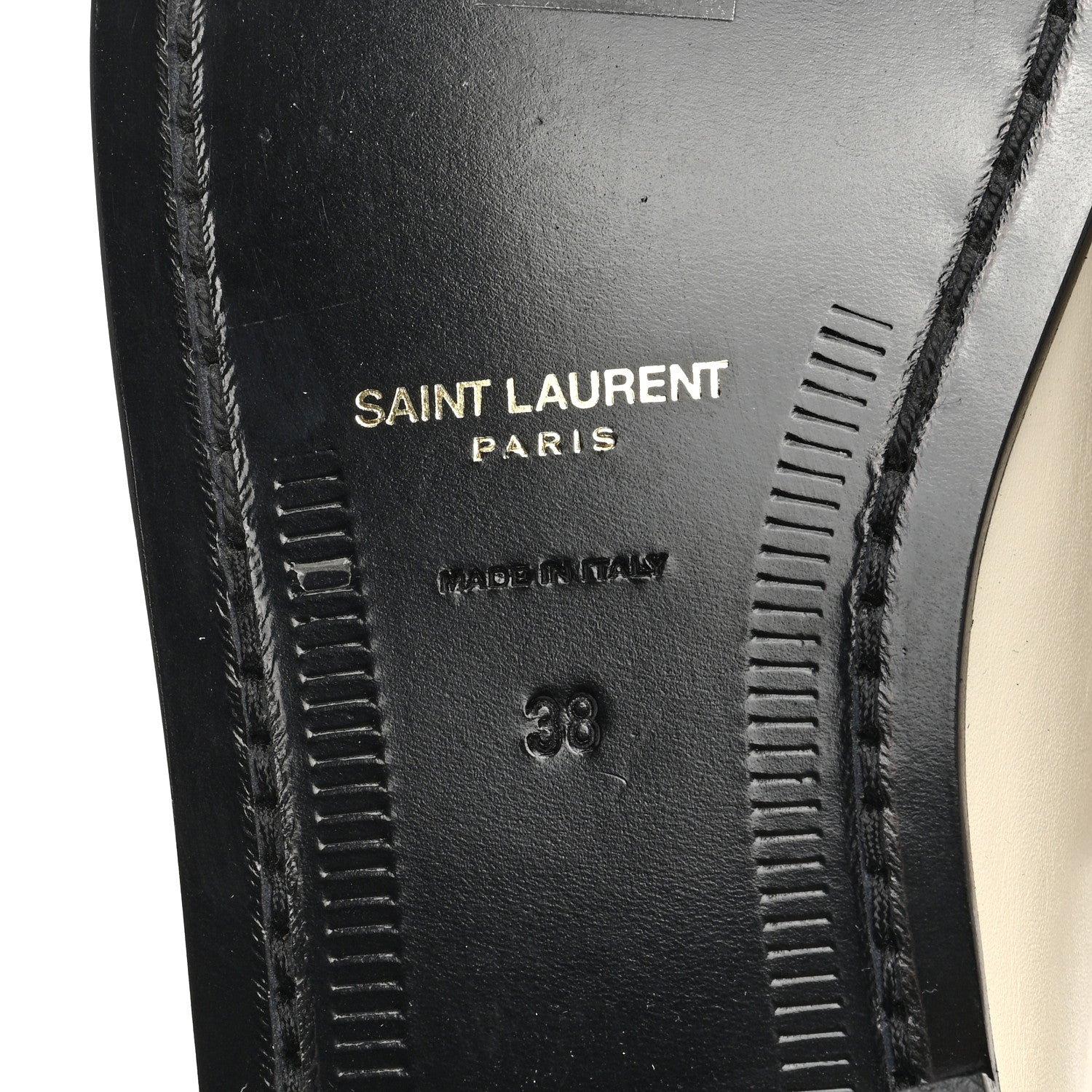 Saint Laurent Calfskin Penny Loafers 38 Pearl 6 of 8