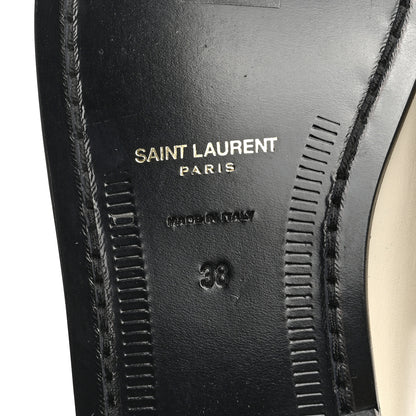 Saint Laurent Calfskin Penny Loafers 38 Pearl 6 of 8