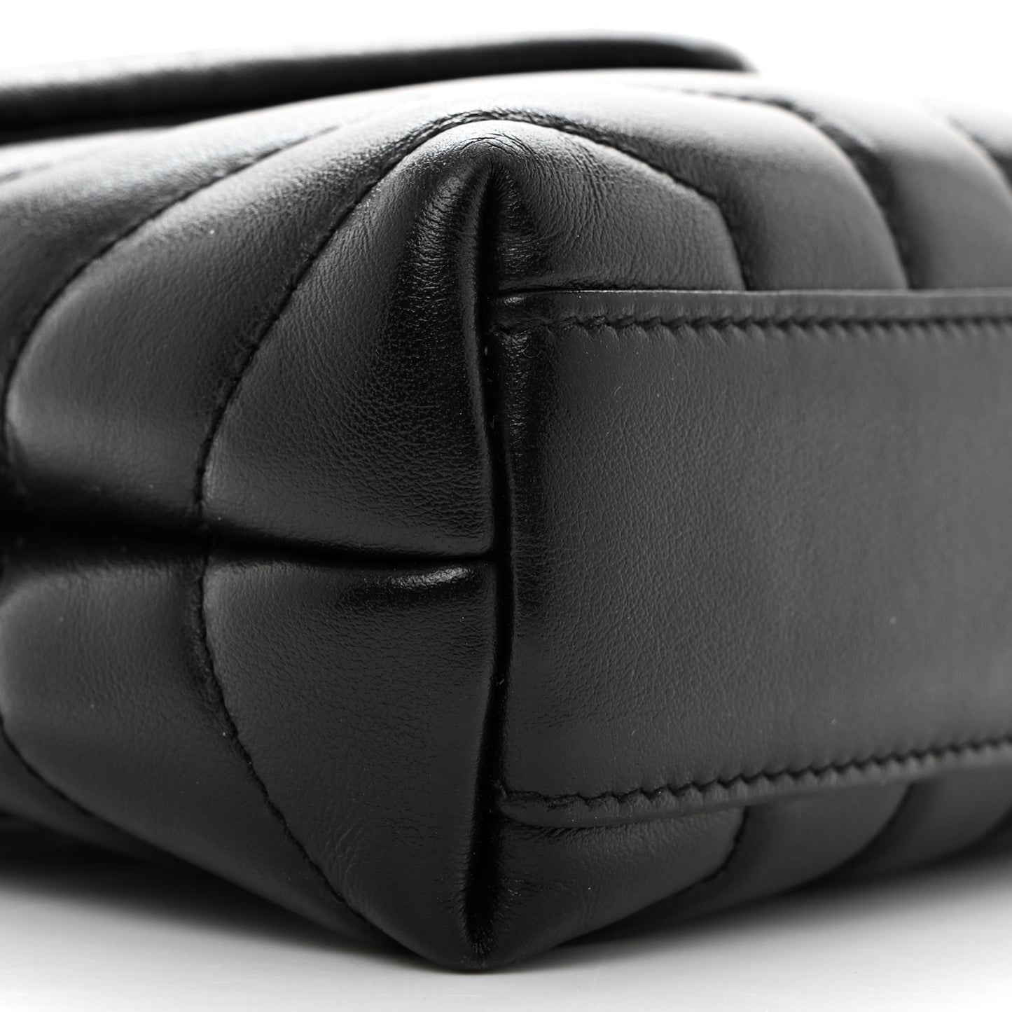 Calfskin Y Quilted Monogram Toy Loulou Crossbody Bag Black