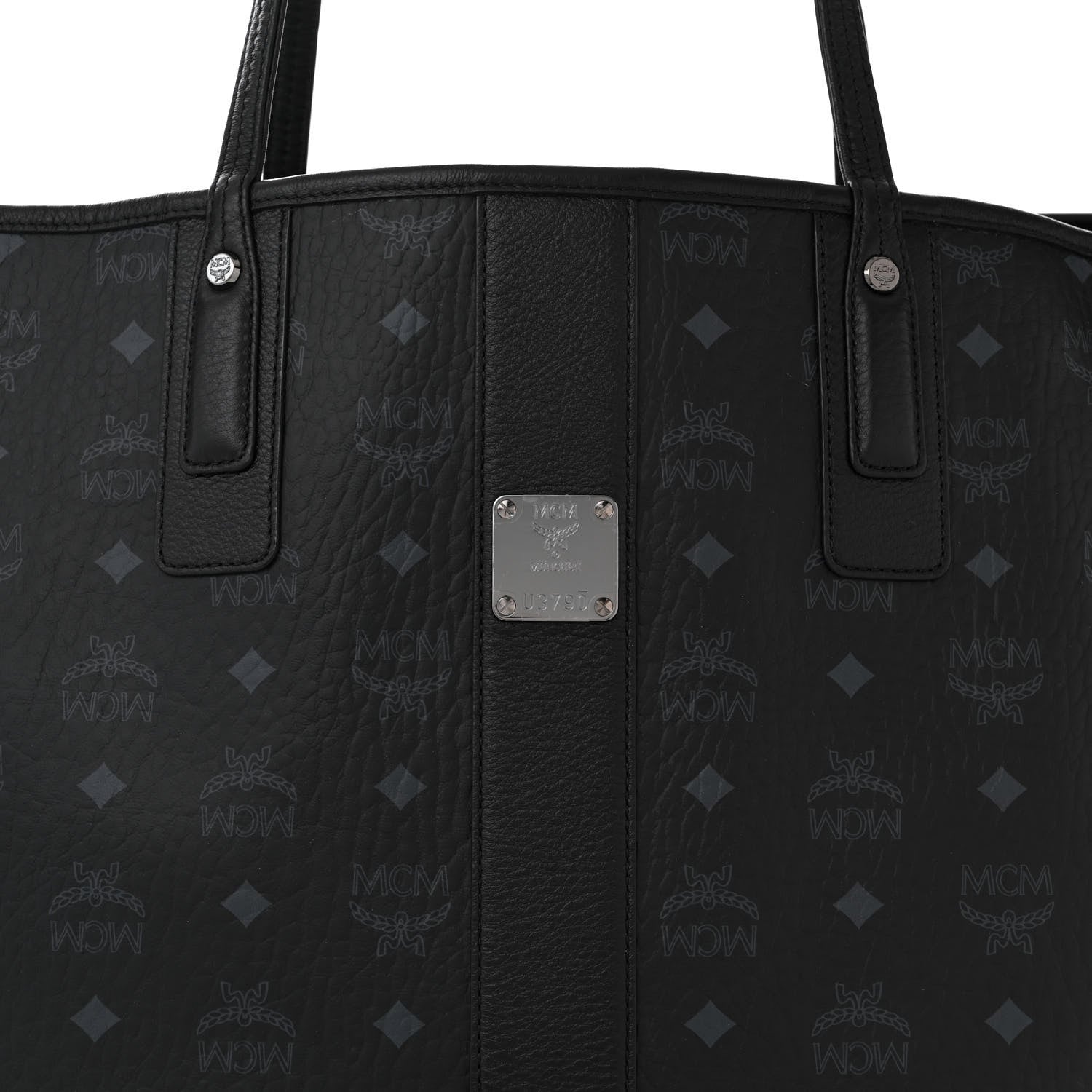 MCM Visetos Large Liz Reversible Shopper Tote Black 11 of 16