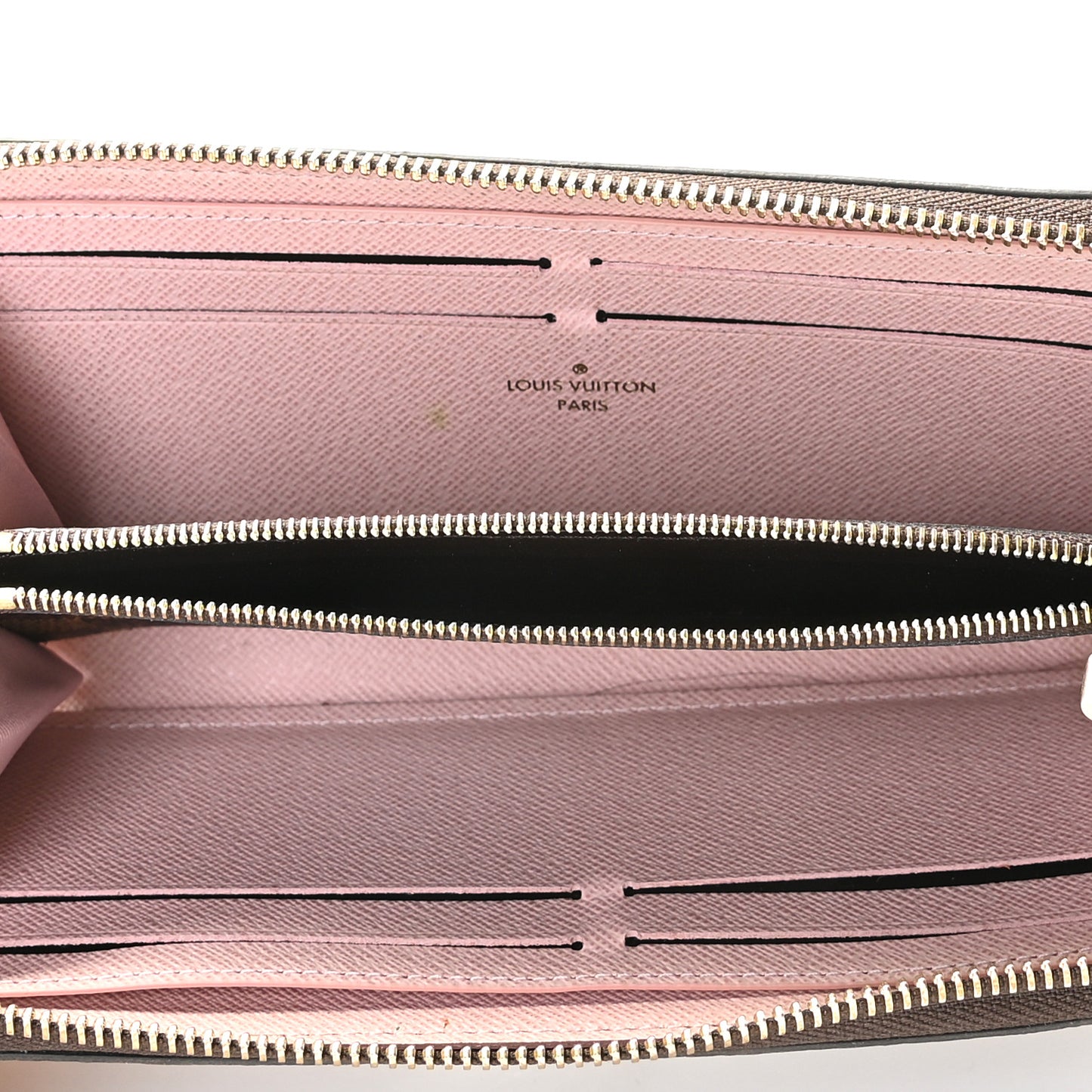 Damier Ebene Clemence Wallet Rose Ballerine