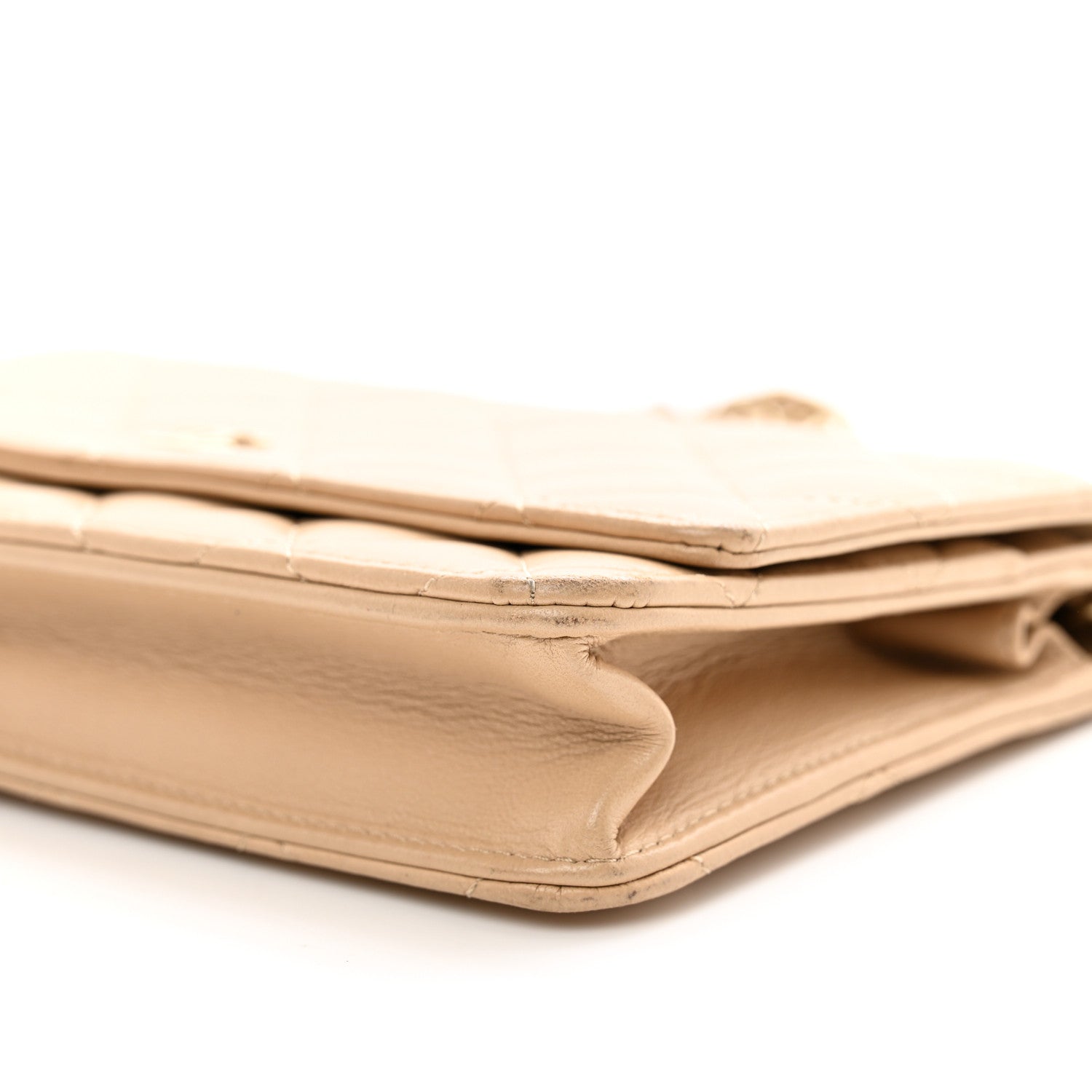 Chanel Lambskin Quilted Wallet On Chain WOC Beige 11 of 12