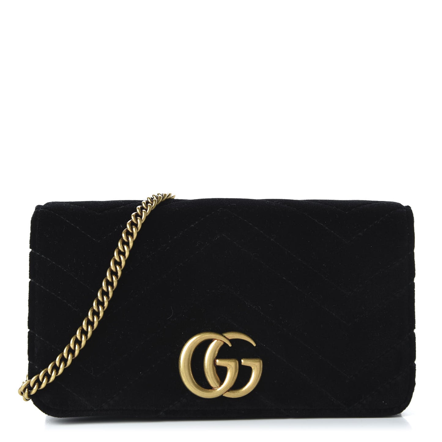 Velvet Matelasse GG Marmont Mini Bag Black