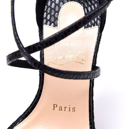 Christian Louboutin Cotton Braided Calfskin Bodrum 110 Wedge Sandals 36 Black 8 of 9