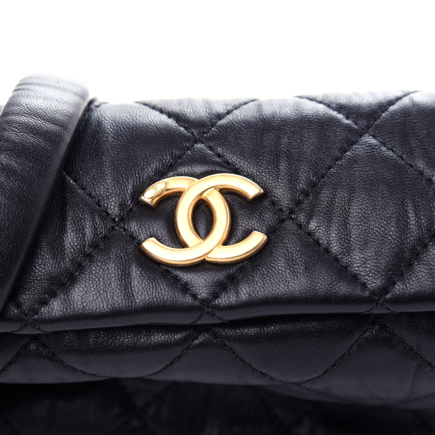 Chanel Crumpled Lambskin Quilted Small CC Links Shoulder Bag Black 10 of 11