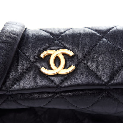 Chanel Crumpled Lambskin Quilted Small CC Links Shoulder Bag Black 10 of 11