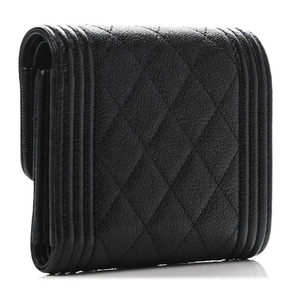 Chanel Caviar Quilted Compact Boy Wallet Black 3 of 4