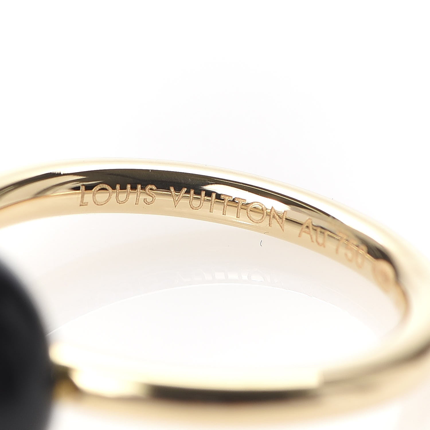 Louis Vuitton 18K Yellow Gold Diamond Black Onyx Idylle Blossom Ring 54 7 5 of 7