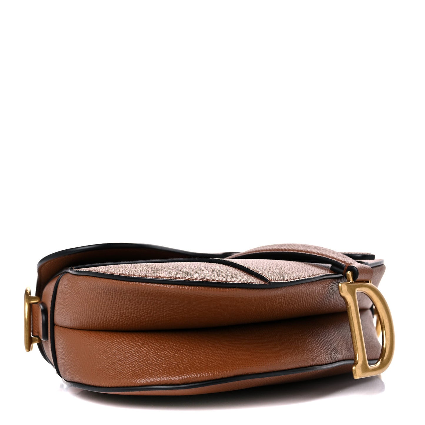 Grained Calfskin Saddle Bag Camello
