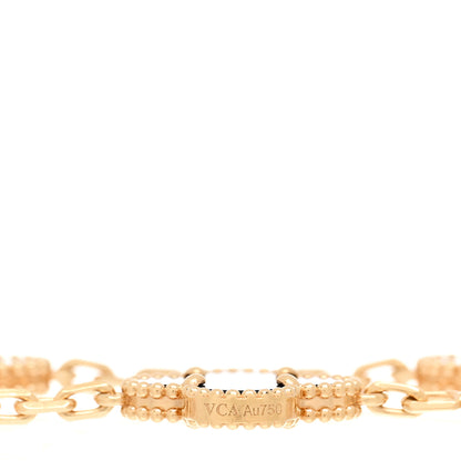 Van Cleef & Arpels 18K Yellow Gold Black Onyx 5 Motifs Vintage Alhambra Bracelet 3 of 4