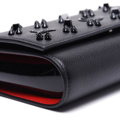 Christian Louboutin Calfskin Spikes Loubinthesky Paloma Clutch Black 6 of 14