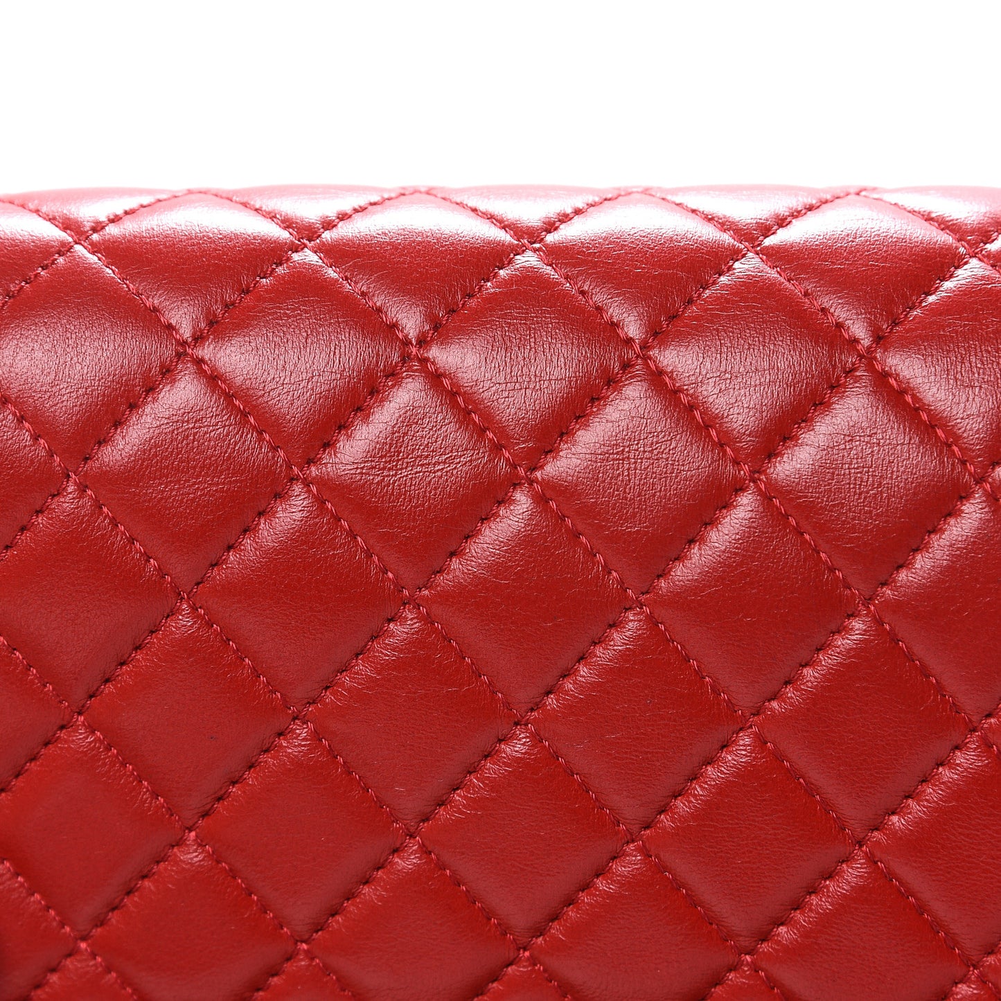 Lambskin Quilted Small Boy Flap Red
