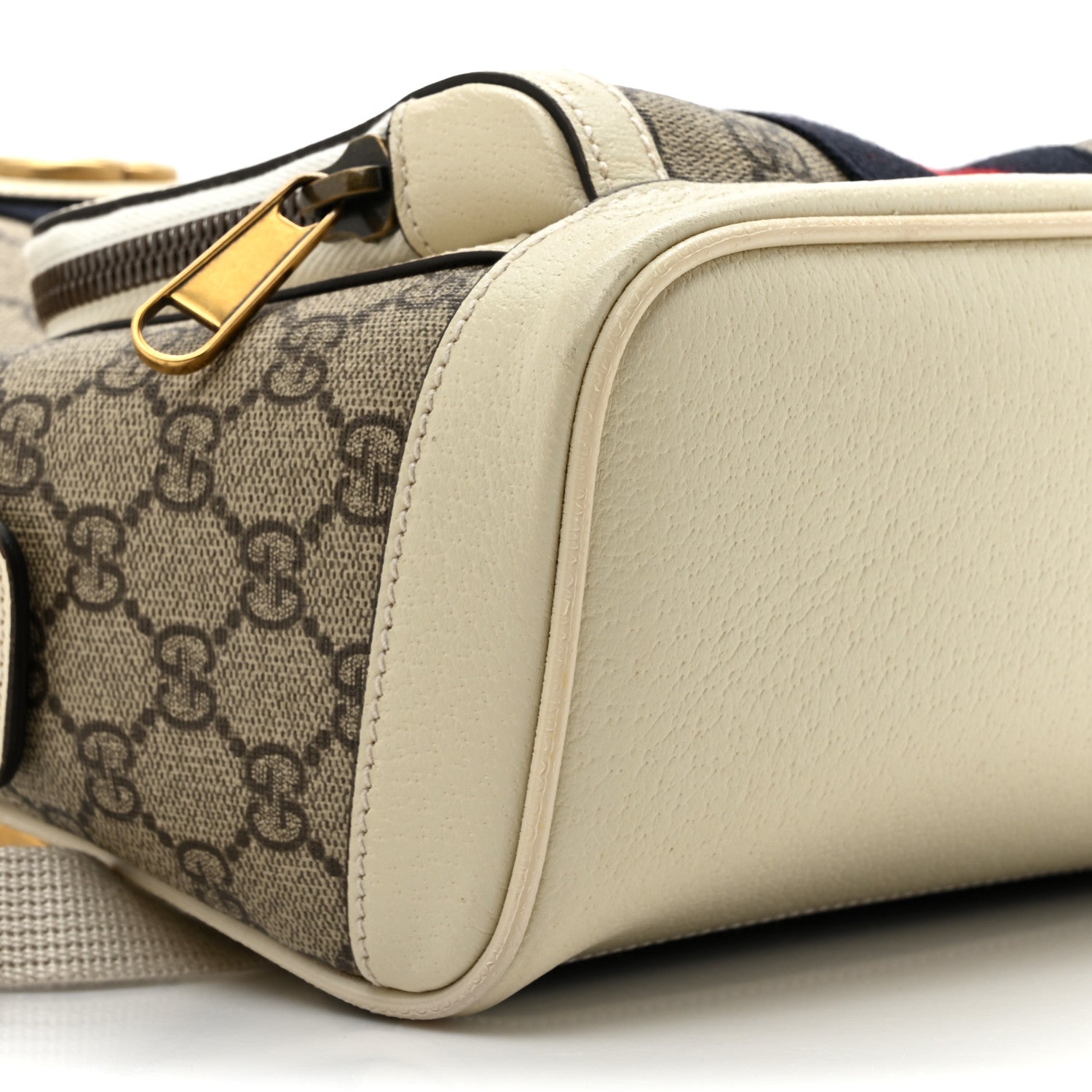 Gucci GG Supreme Monogram Textured Calfskin Web Small Ophidia Day Backpack Beige Ebony Mystic White 10 of 14