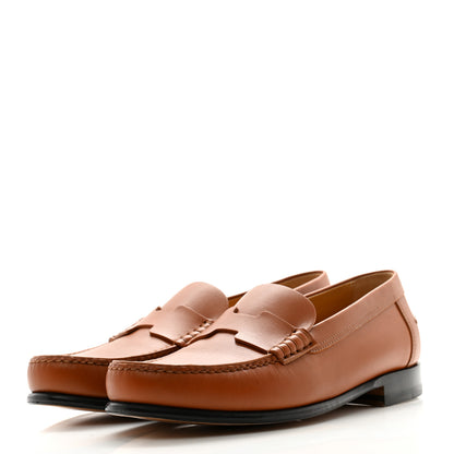 Hermes Heritage Calfskin Womens Kennedy Loafers 40 Naturel 3 of 12