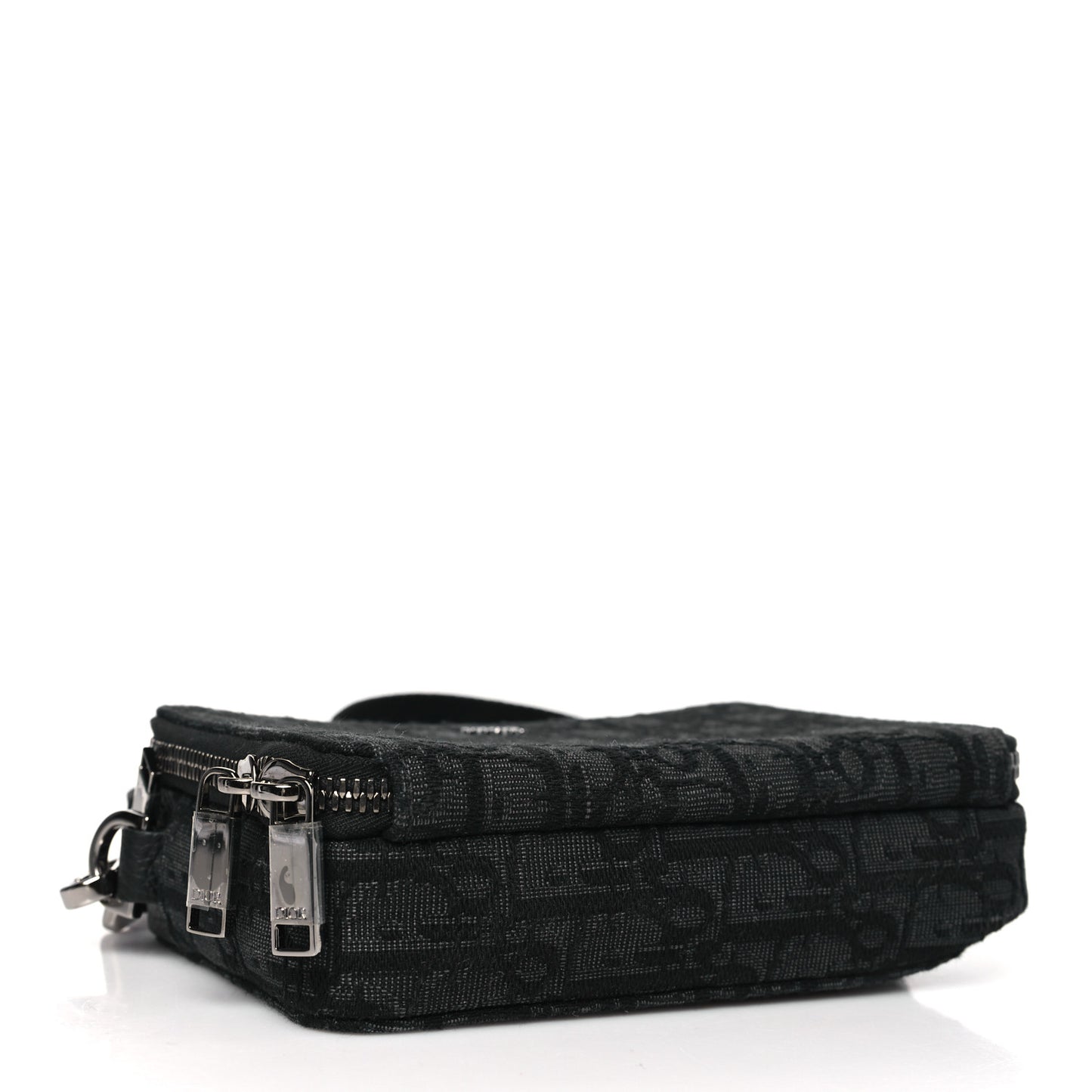 Oblique Zipped With Strap Pouch Black