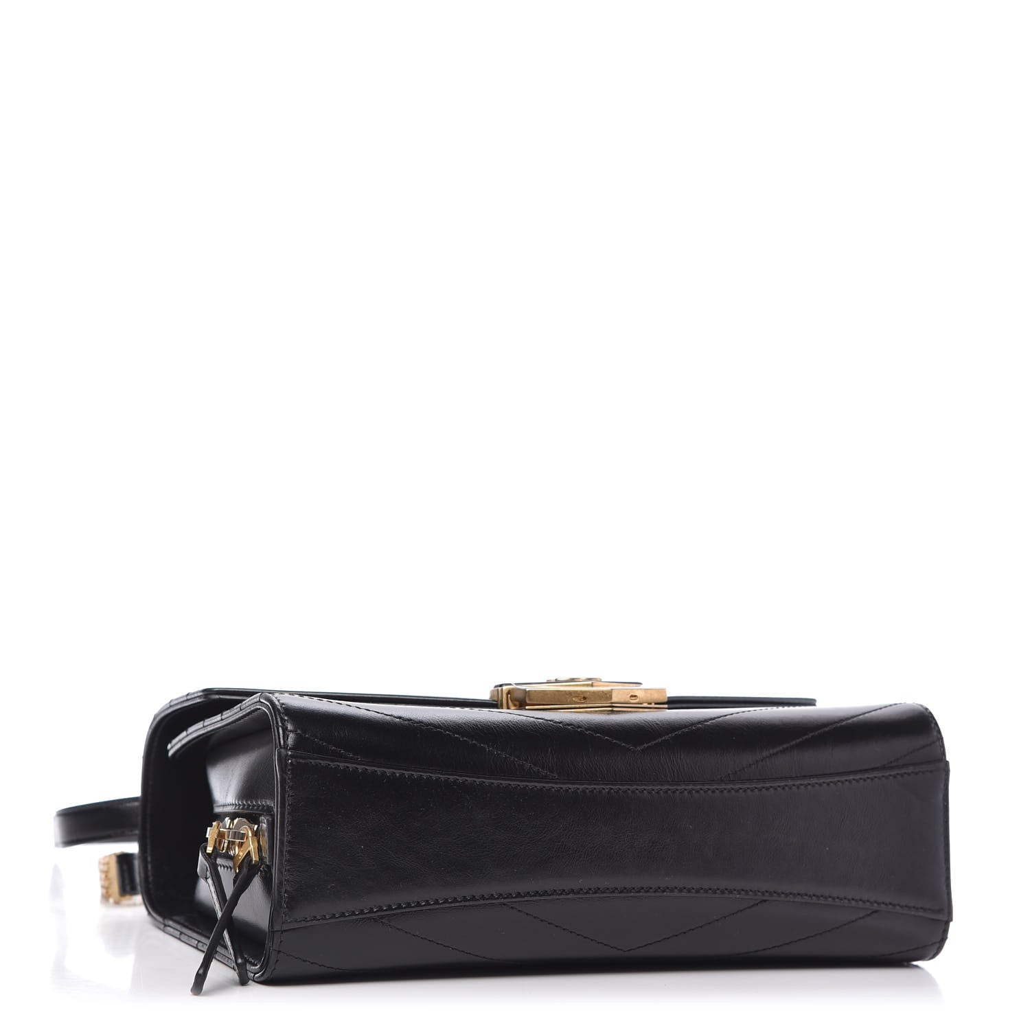 Chanel Calfskin Chevron Quilted Medal Flap Black 4 of 10