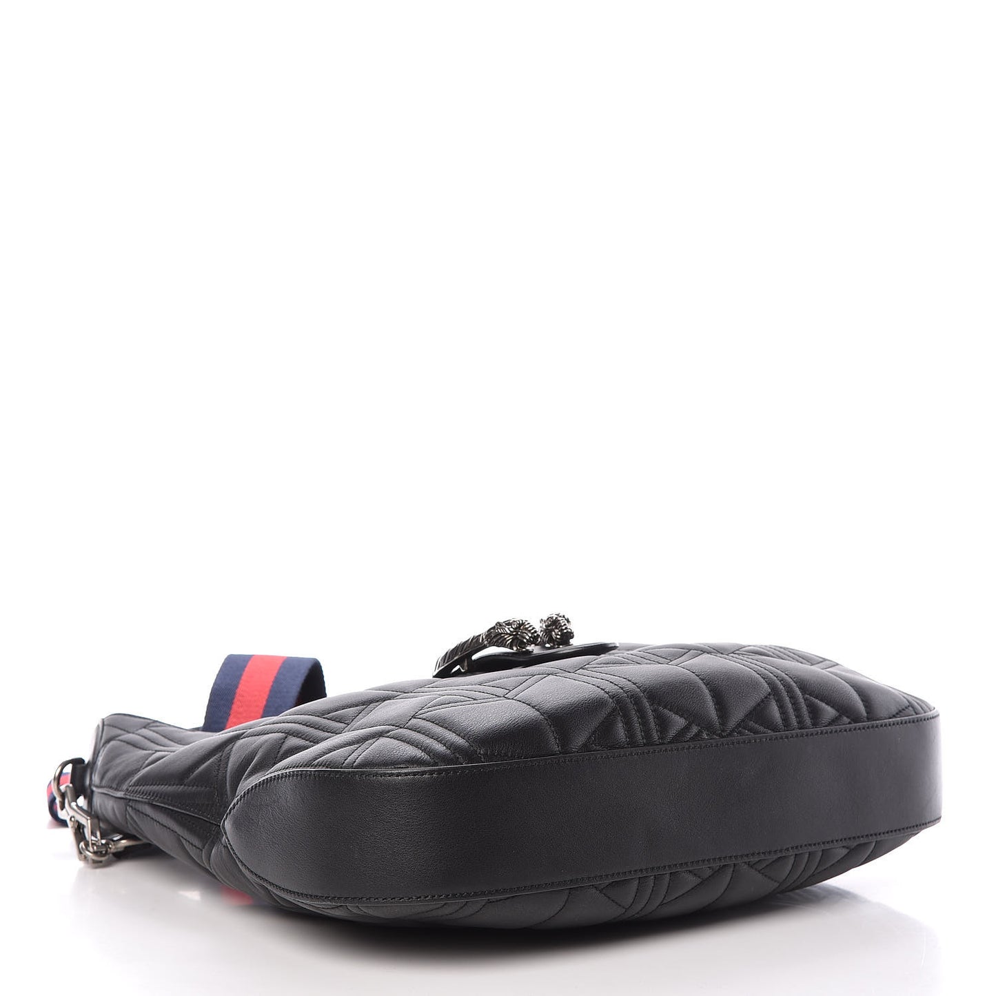 Calfskin Web Quilted Medium Dionysus Hobo Black