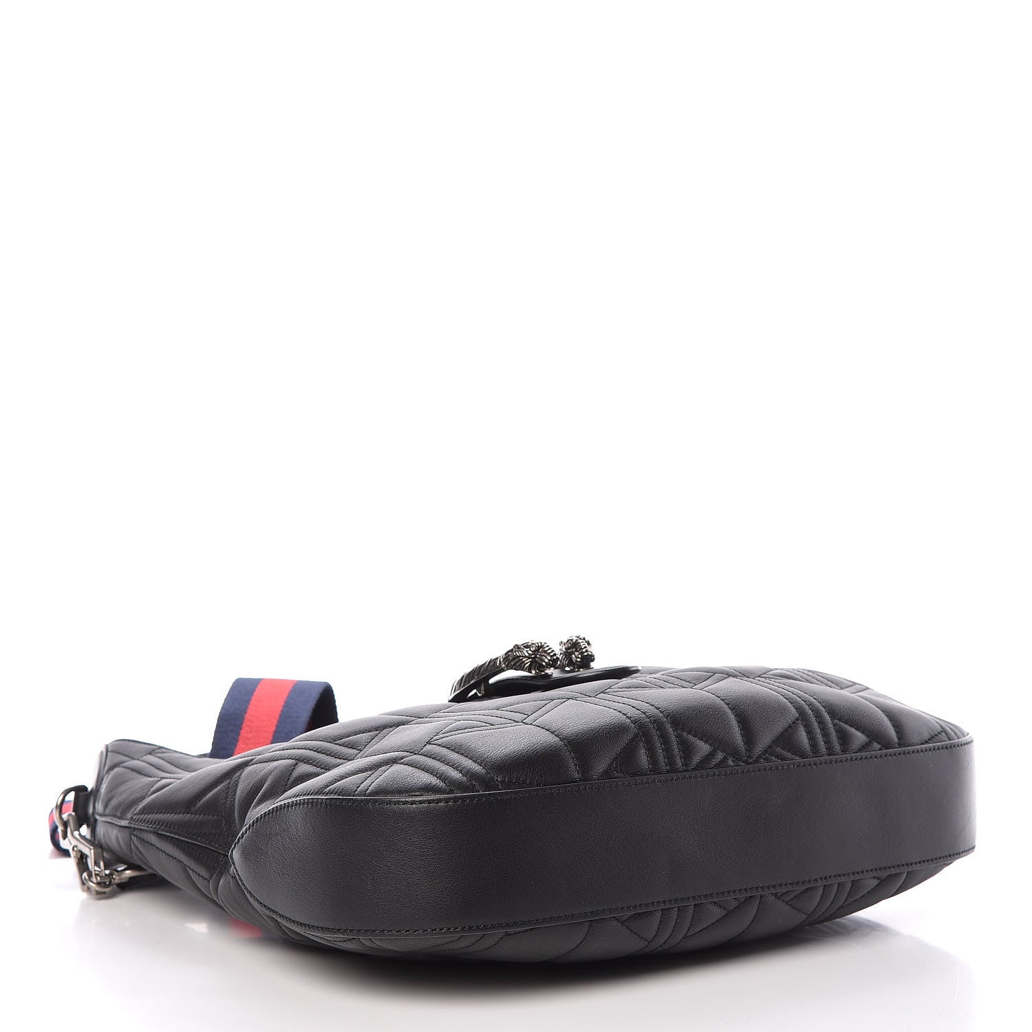 Gucci Calfskin Web Quilted Medium Dionysus Hobo Black 4 of 11