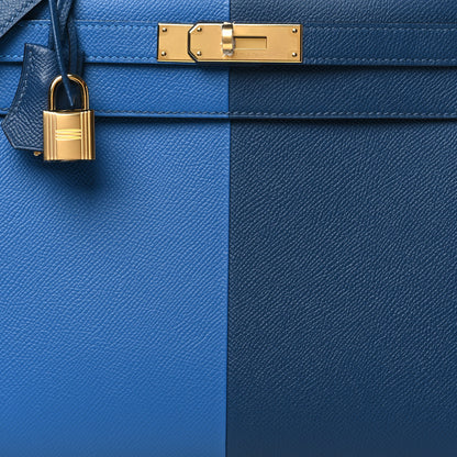 Hermes Epsom Casaque Kelly Sellier 28 Deep Bleu Mykonos Brique 8 of 11