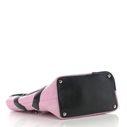 Chanel Calfskin Quilted Medium Cambon Tote Pink Black 4 of 16