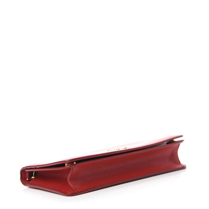 Prada Saffiano Metal Mini Flap Crossbody Wristlet Bag Fuoco 4 of 9