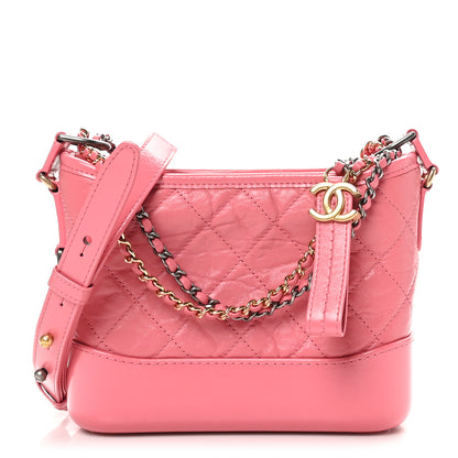 Chanel Aged Calfskin Quilted Small Gabrielle Hobo Rose 1 of 11