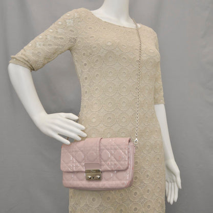 Christian Dior Patent Cannage New Lock Pouch Bag Rose Poudre 2 of 13