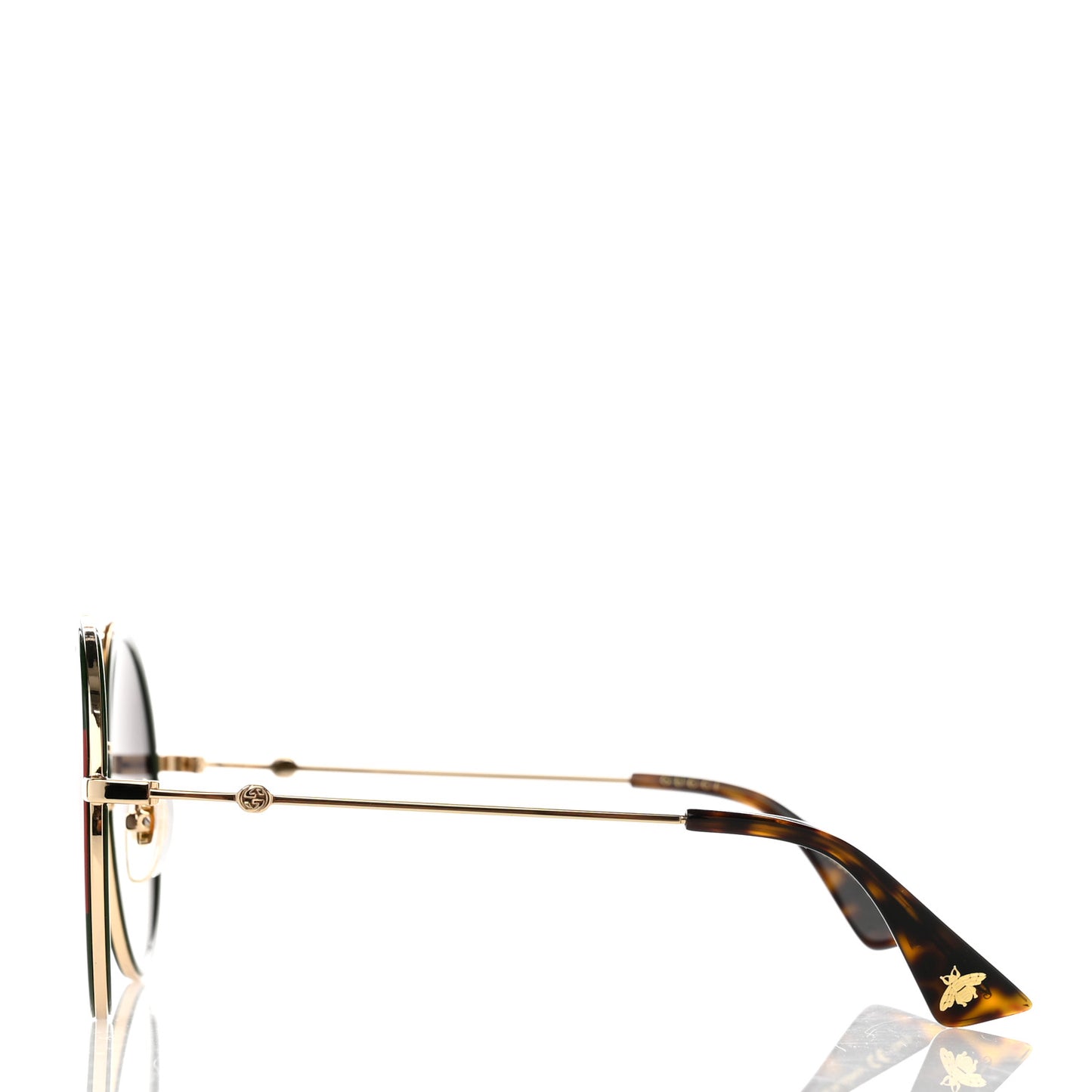 Metal Round Frame Sunglasses GG0061S Green Red