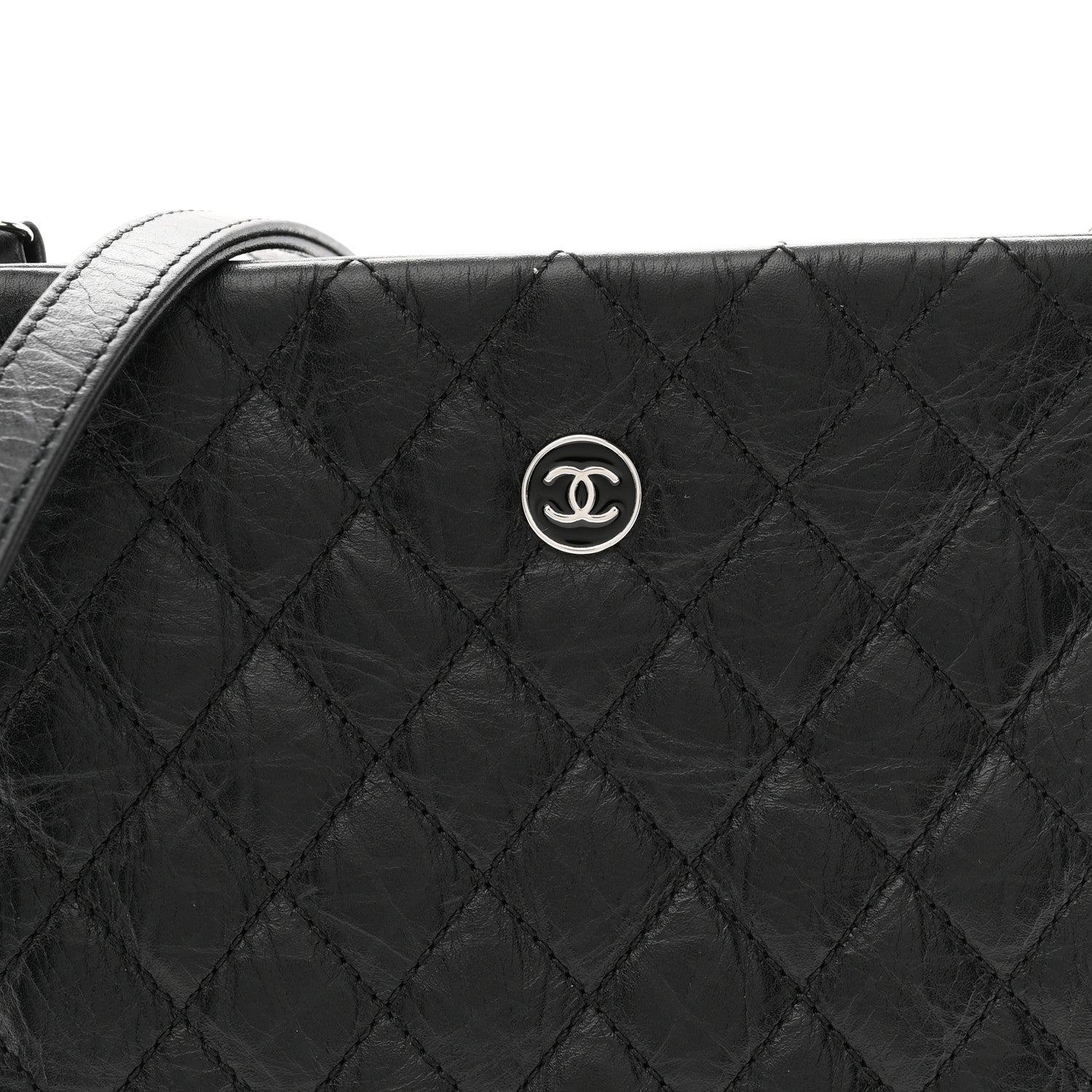 Chanel Aged Calfskin Quilted Crossbody Bag Black 8 of 10