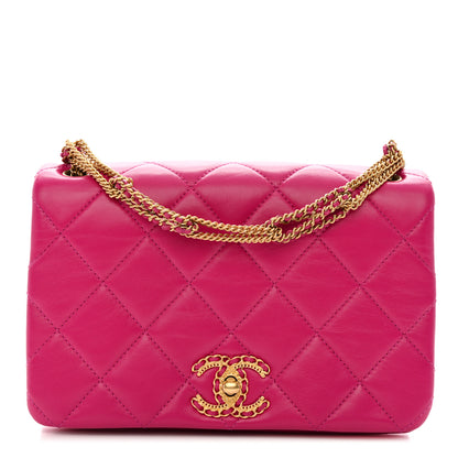 Chanel Lambskin Quilted On And On Small Chain Flap Fuchsia 1 of 11