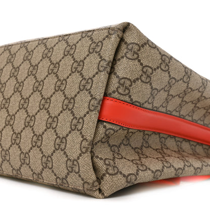 Gucci GG Supreme Monogram Medium Emblem Bucket Bag Beige Orange 9 of 9