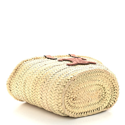 Celine Raffia Calfskin Triomphe Teen Panier Tan 4 of 10