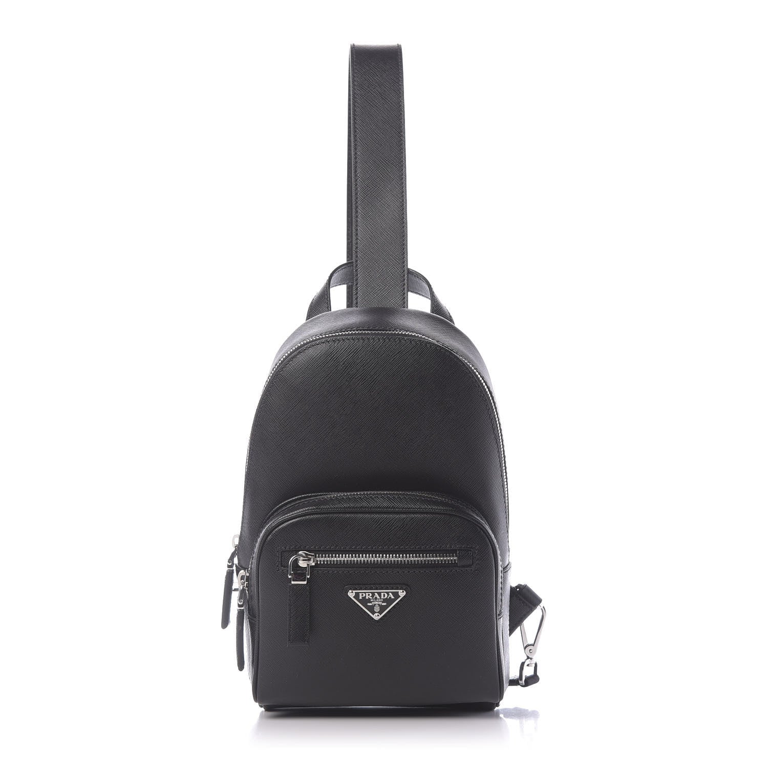 Prada Saffiano Sling Backpack Black 1 of 10