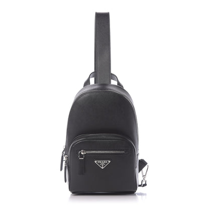 Prada Saffiano Sling Backpack Black 1 of 10