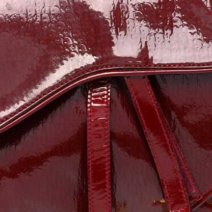 Christian Dior Patent Diorissimo Double Saddle Bag Dark Red 8 of 11