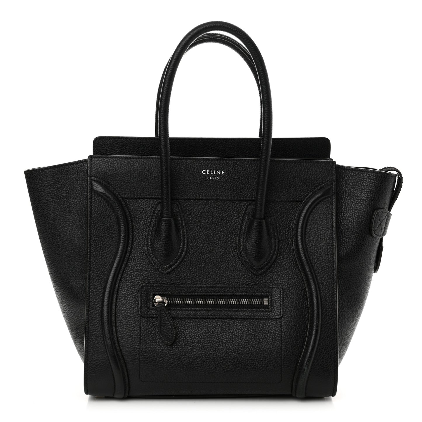 Drummed Calfskin Micro Luggage Black