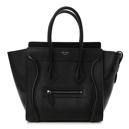 Celine Drummed Calfskin Micro Luggage Black 1 of 19