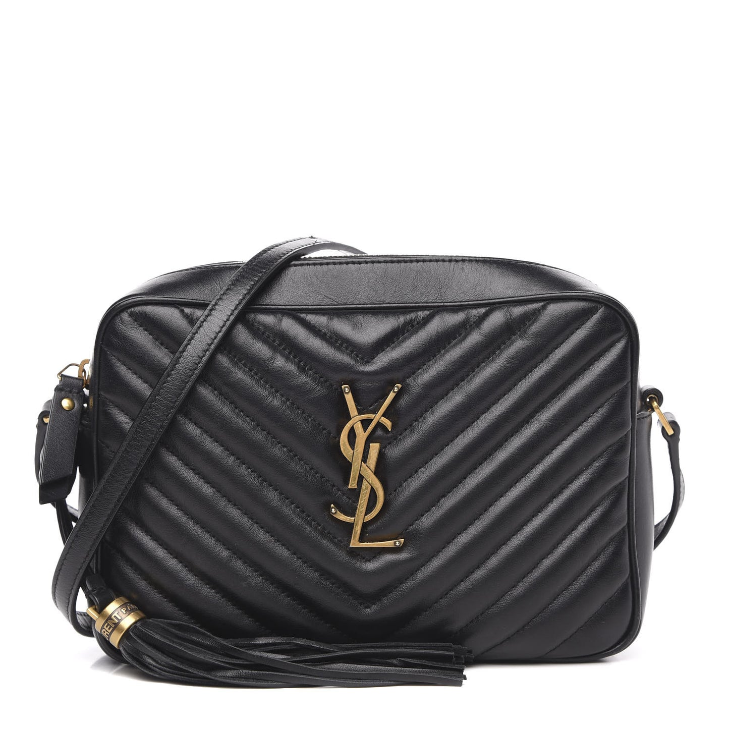 Calfskin Matelasse Monogram Lou Camera Bag Black