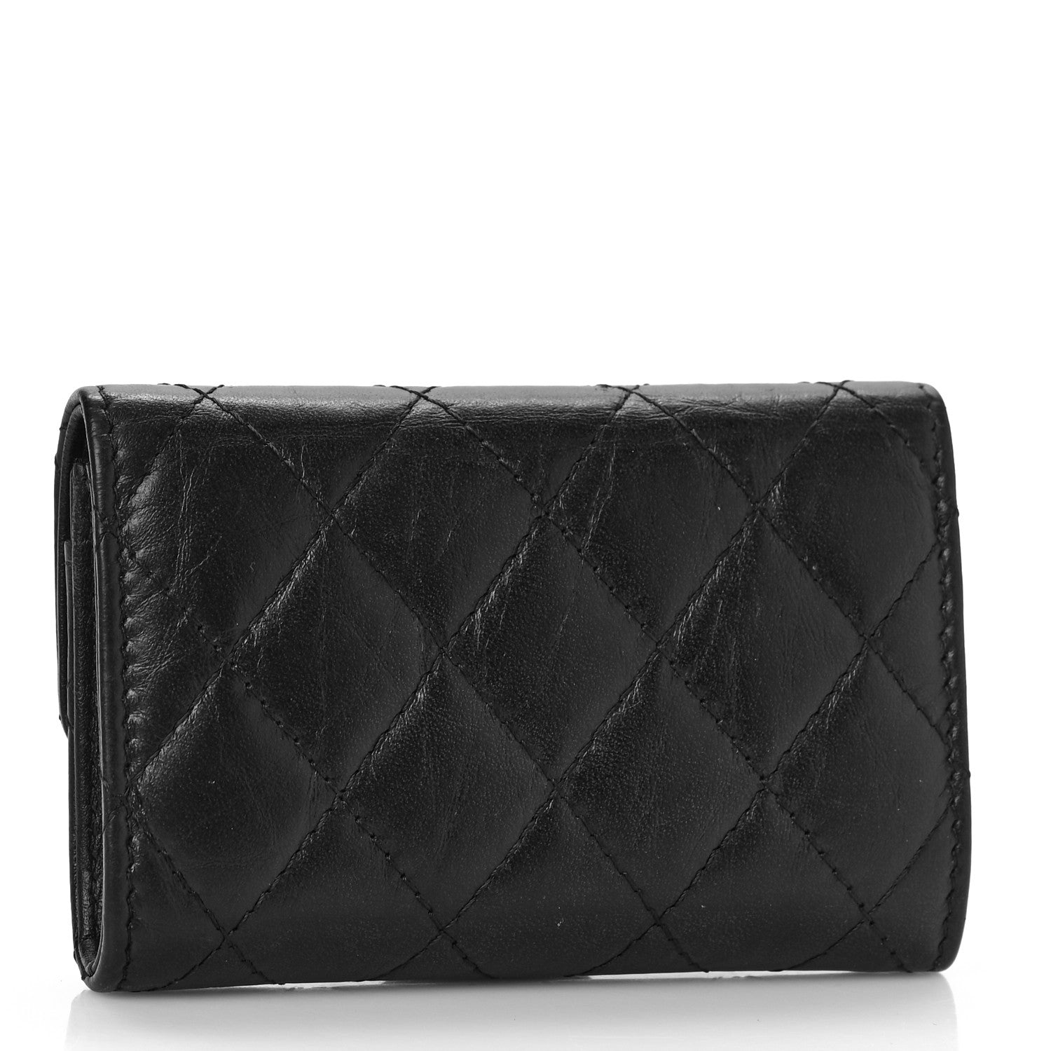 Chanel Aged Calfskin Quilted Reissue Flap Card Holder Black 3 of 12