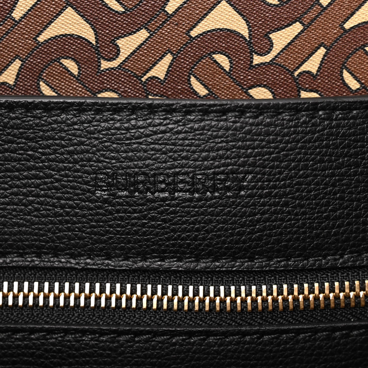 Burberry Calfskin TB Motif Embossed Medium Tote Black 6 of 10