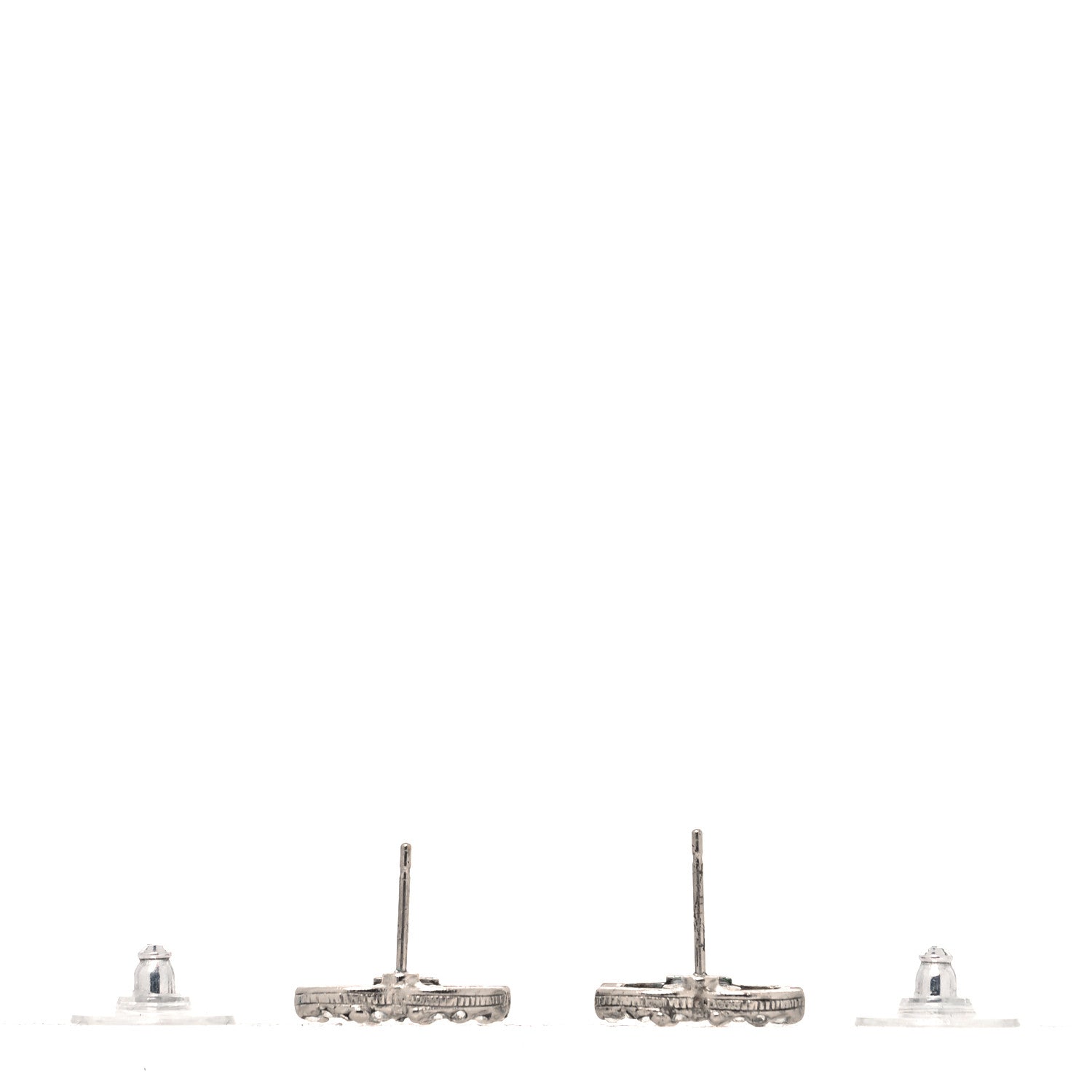 Chanel Crystal CC Earrings Silver 3 of 5