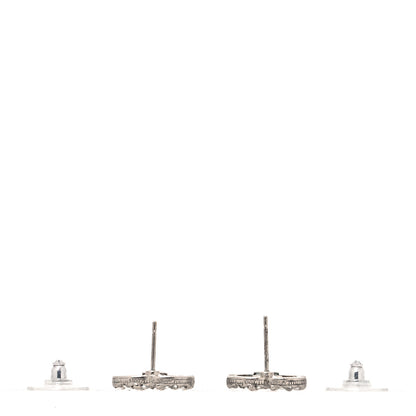 Chanel Crystal CC Earrings Silver 3 of 5
