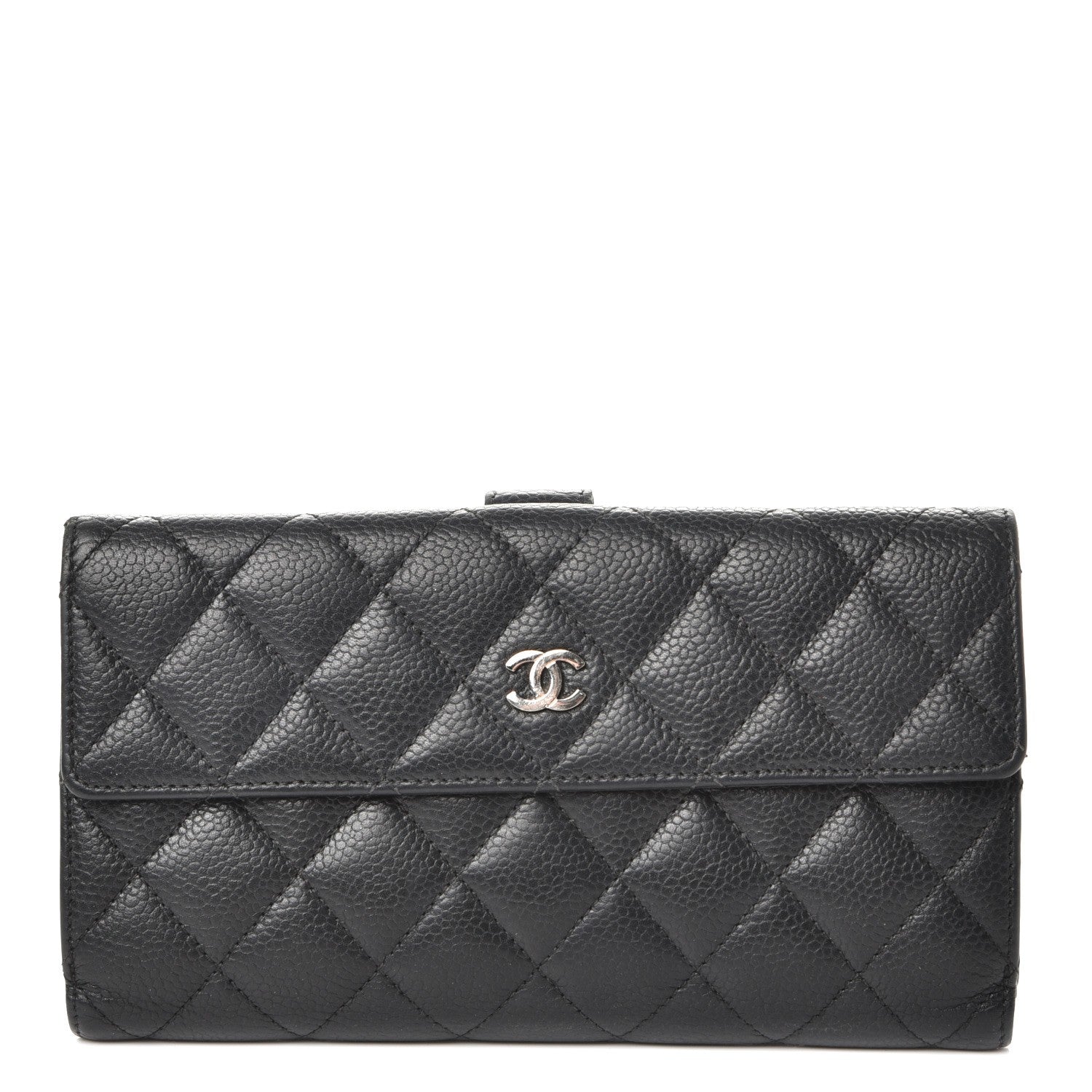 Chanel Caviar Quilted CC Long Double Wallet Black 1 of 10
