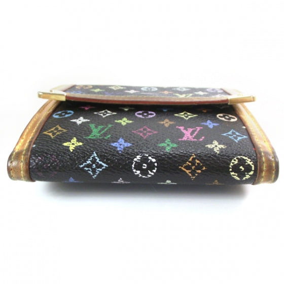 Louis Vuitton Monogram Multicolor Porte-Monnaie Billets Wallet Black 4 of 9