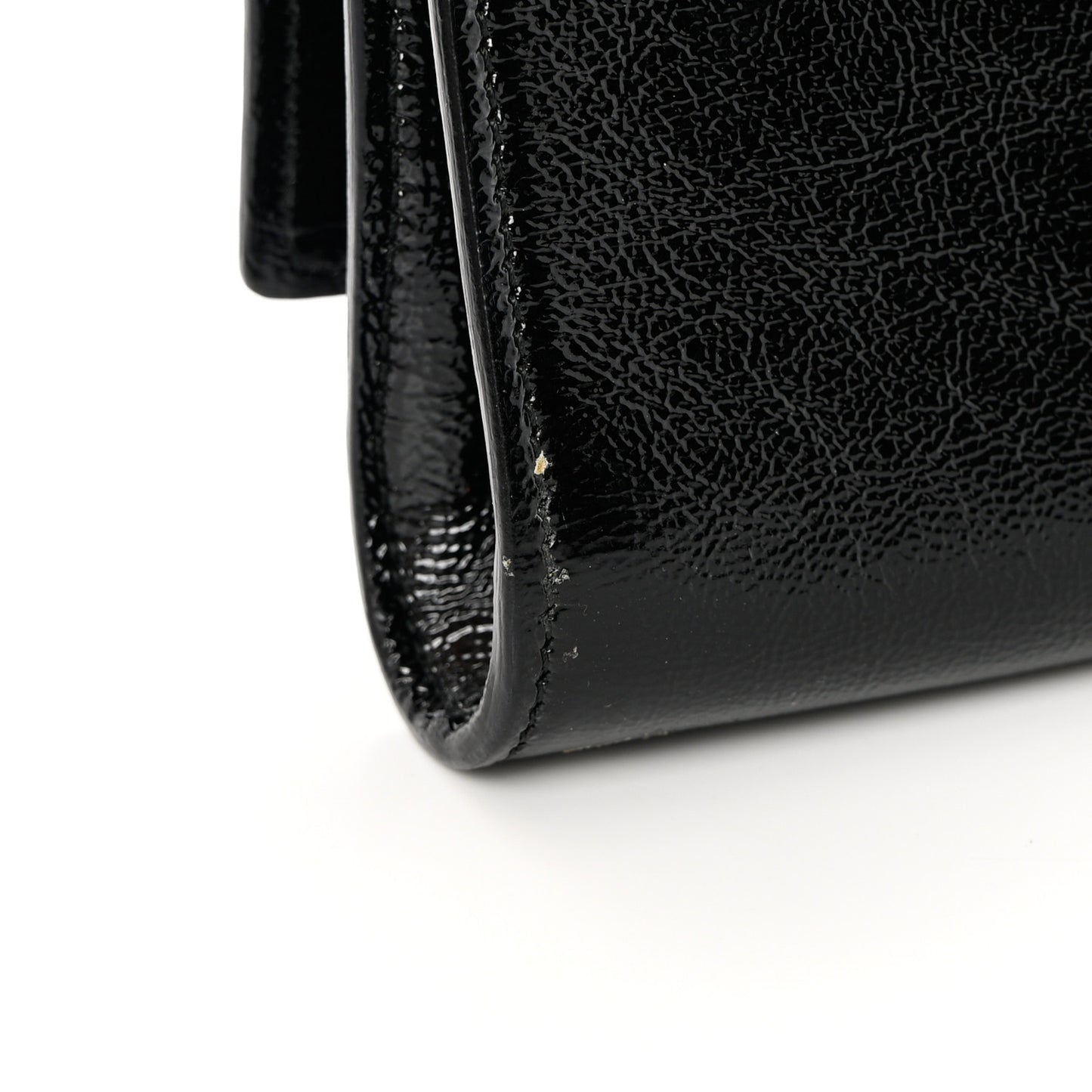 Textured Patent Monogram Large Belle De Jour Clutch Black