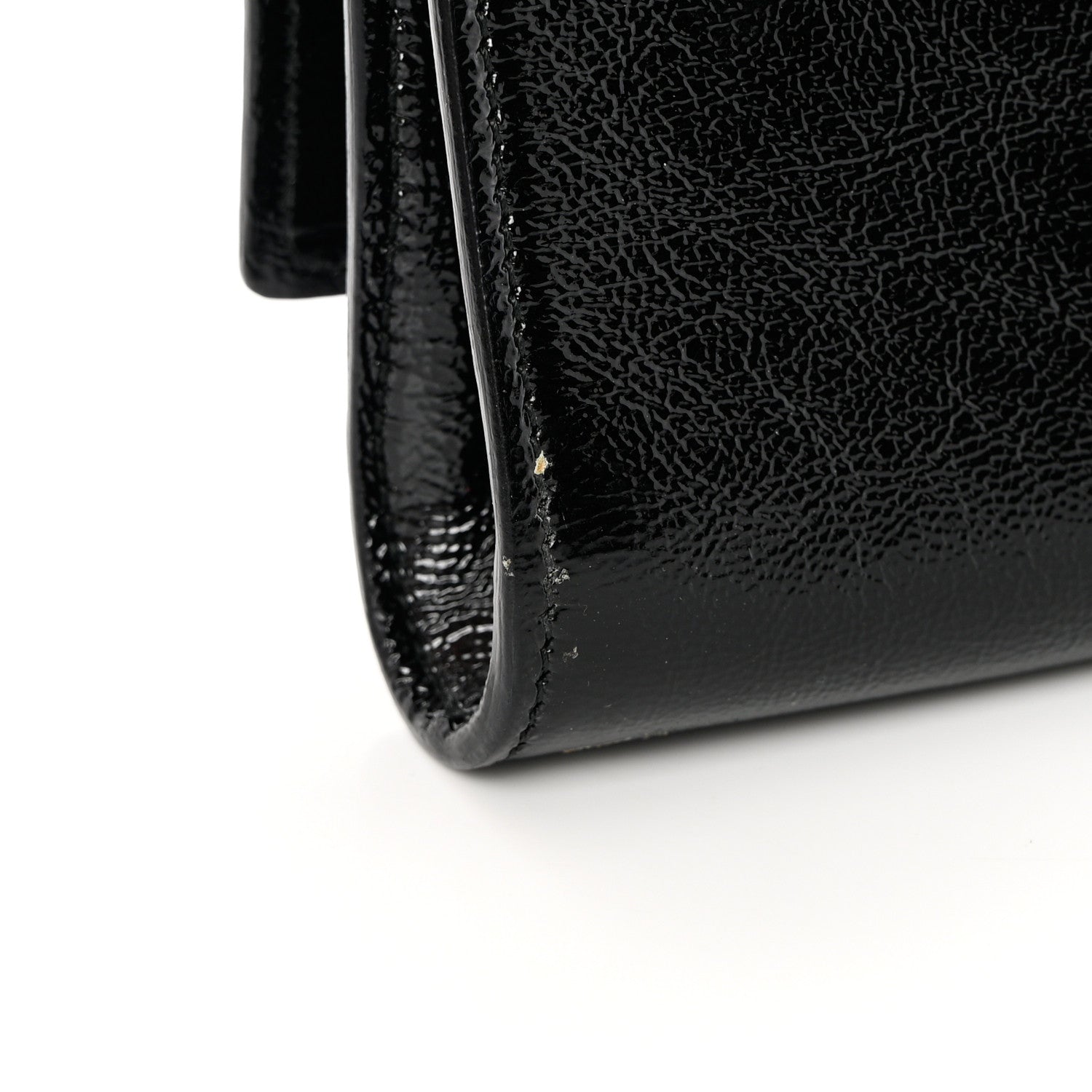 Saint Laurent Textured Patent Monogram Large Belle De Jour Clutch Black 9 of 11