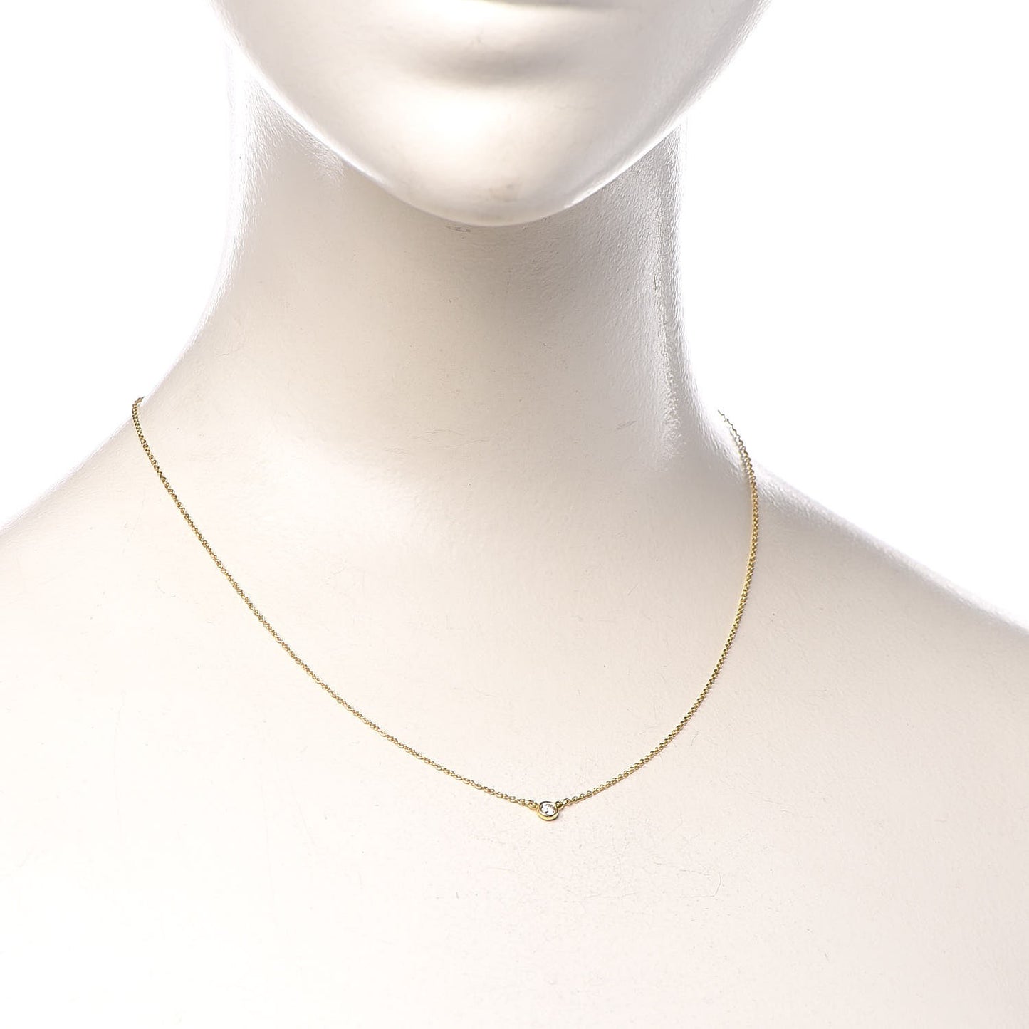 18K Yellow Gold Diamond .12ct Elsa Peretti Diamonds by the Yard Pendant Necklace