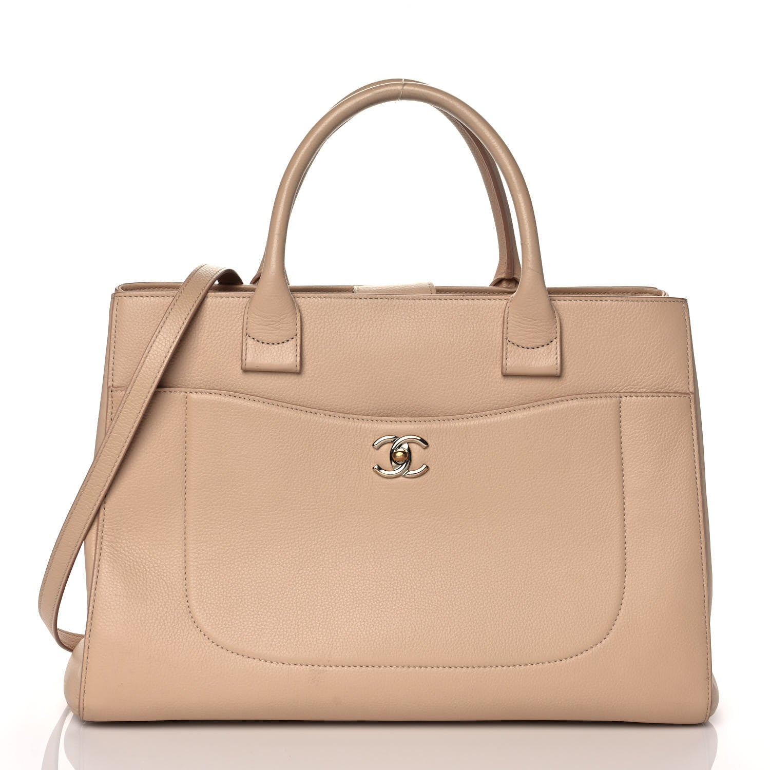 Chanel Grained Calfskin Medium Neo Executive Shopper Tote Beige 1 of 11