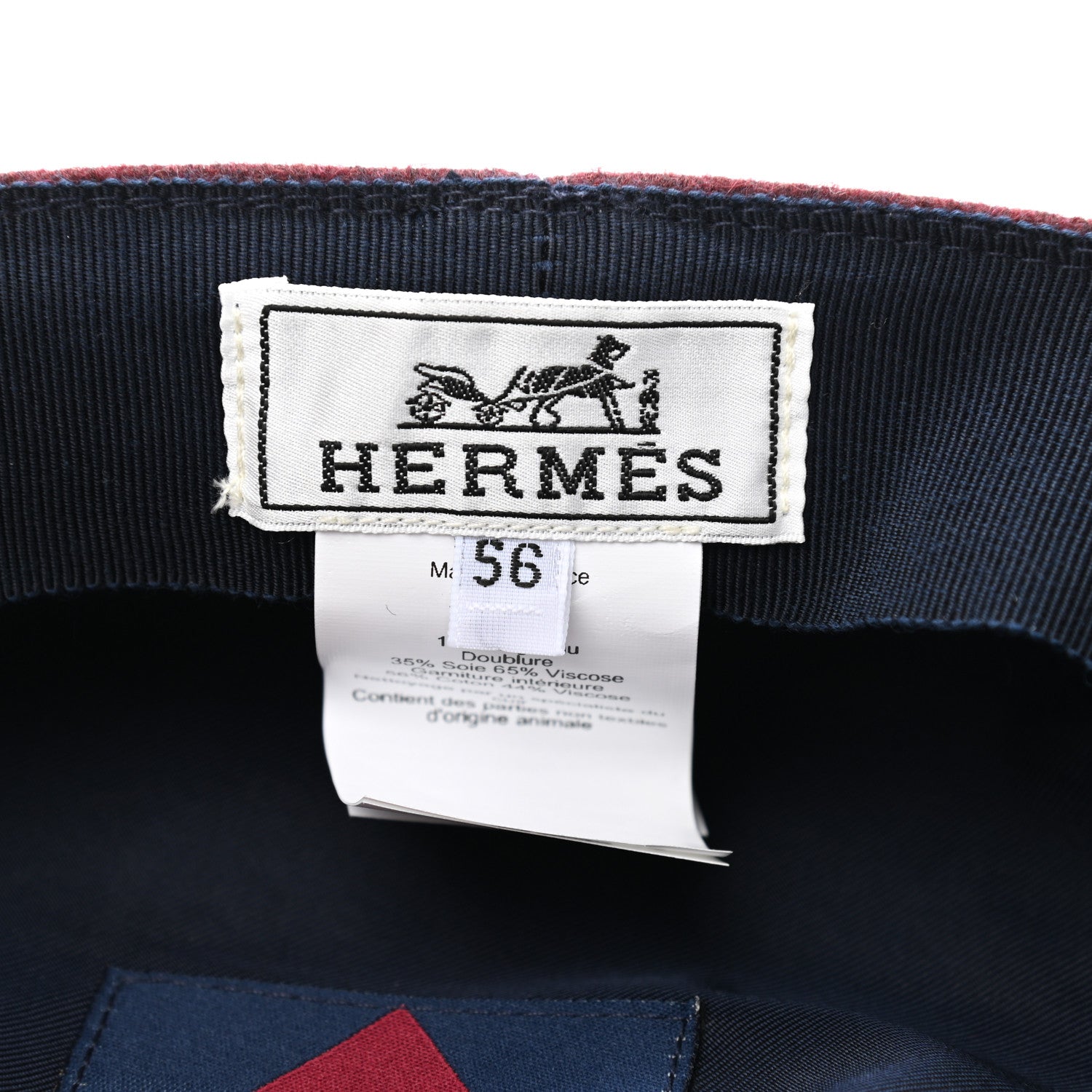 Hermes Glossy Lambskin Wool Womens Vauban Cap 56 8 of 11